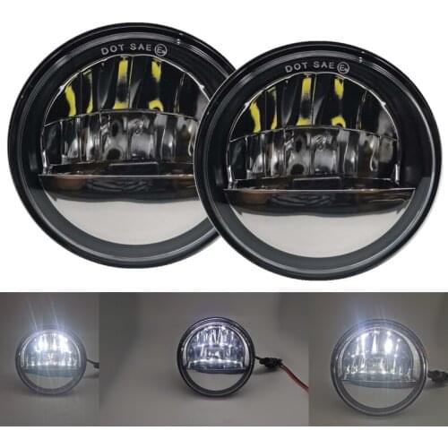 2pcs 4.5 inch Motorcycle Led Fog Light DRL Led Fog Angel Eyes 30W Round Waterproof 4 1/2 Auxiliary Passing Lamp for Classic FLHR