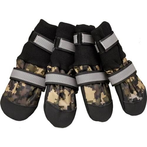 Reflective Dog Shoes Waterproof Spring Autumn Anti Slip Pet Boots Paw Protector Labrador Husky For Medium Big Dogs Pet Supplies