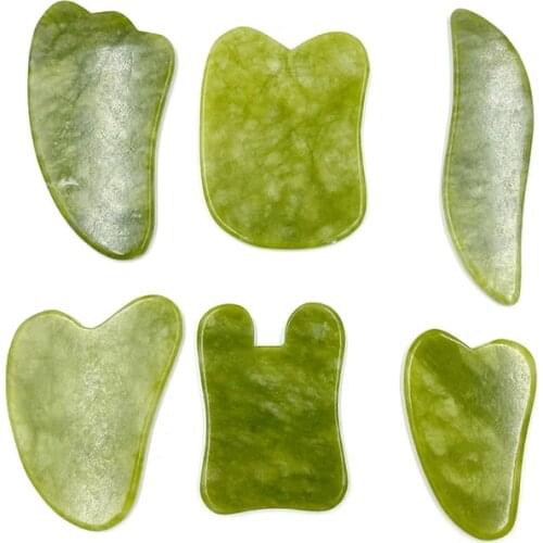 Green Natural Jade Guasha Scrapping Plate Gua Sha Massager Face Meridian Scrapping Plate Piece Massage Tools Arm Massage Tool