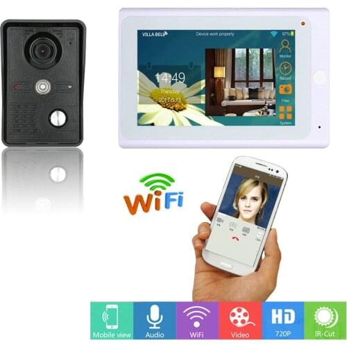 7inch Wired Wifi IP Video Door Phone Doorbell Intercom Entry System with IR-CUT HD 1000TVL Camera with recording function