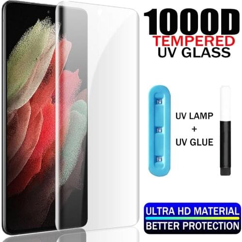 1000D UV Tempered Glass For Samsung S21 S20 S10 S9 S8 Plus S10E Screen Protector For Samsung Note 20 Ultra 10 9 8 5G Accessories