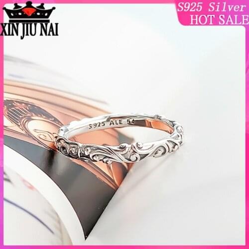 New sterling silver 925 aristocratic temperament charm eye-catching female ring retro personality stacking joint ring