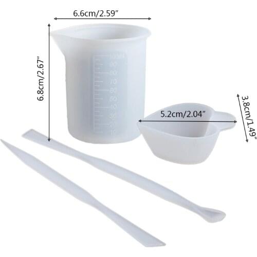 1 Set Reusable Resin Art Mixing Measuring Cups Silicone Stir Stick Epoxy Mold Jewelry Making DIY Tool