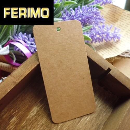 100pcs 78x39mm Kraft Paper Tag Blank Gift Tag Wedding Gift Tags Party Message Cards Price Label Hemp String Included Garment Tag