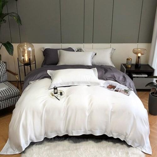 2021 Super Smooth and soft as silk Bed Set Double Color Bedding Sets Queen Size 4/7pcs Bed Sheet Butterfly Duvet Cover Sets