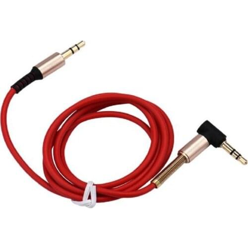 3.5mm Jack Elbow Male to Male Stereo Car Aux Extension (Red)
