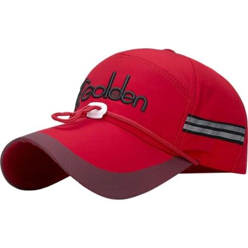 Golden Letter Print Baseball Cap Reflective Running Cap A Quick Dry Hat For Men The Flashback 360 Sports Hat Red Кепка Мужская