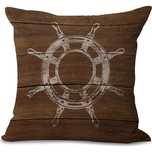 Retro Mediterranean Style Cushion Cover Anchor Boat ocean Marine Linen Throw Pillow Case Home Decorative Pillowcase