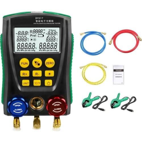 DY517 0~6000 Kpa Manifold Pressure Gauge Refrigeration Digital Vacuum Pressure Manifold Temperature Tester Pressure Tester