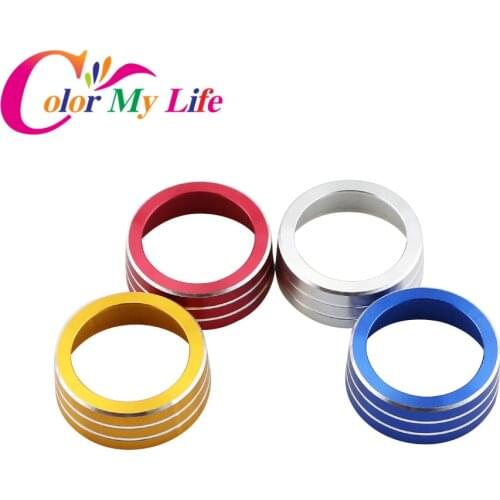 Color My Life 2 Pcs/Set Car Air Conditioning Knob Protection Trim Cover For Ford Focus 4 MK4 2015 2016 2017 Covers Accessories