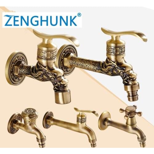 Decorative Outdoor Faucet Garden Bibcocks Tap Bathroom Washing Machine Faucet/mop Faucet Antique Bronze Small Faucet
