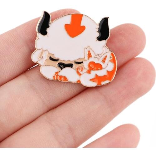 DZ2384 Appa Cute Enamel Pin Anime Brooches Bag Lapel Pin Cartoon Holiday Badge backpacks Decoration Jewelry Gift Accessories