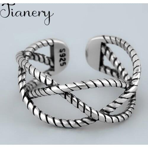 Fashion Female Big Hollow Chains Finger Rings For Women Lover Wedding Jewelry Party Trendy Statement Rings Wholesale