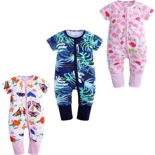 Short sleeve Romper Baby boy Girl Spring Summer clothes Cotton Butterfly print newborn rompers clothing toddler costume jumpsuit
