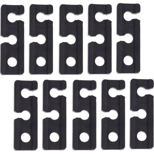 Pack of 10 Plastic Guyline Wind Rope Buckle Cord Adjuster for Tent Camping Hiking Travel Backpacking with Three Holes, Black