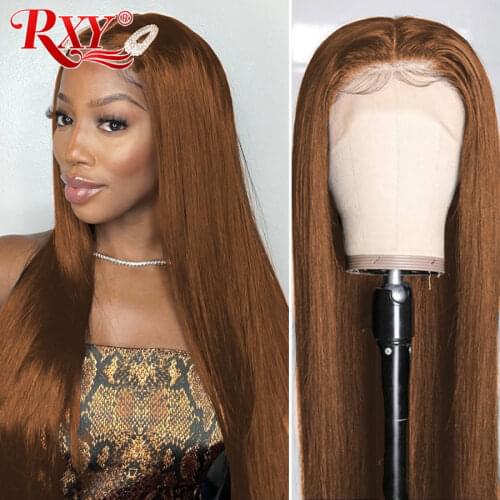 RXY #4 #2 Brown Wig Bone Straight Human Hair Wig T And Middle Part Transparent Lace Wigs For Women Human Hair Lace Front Wig