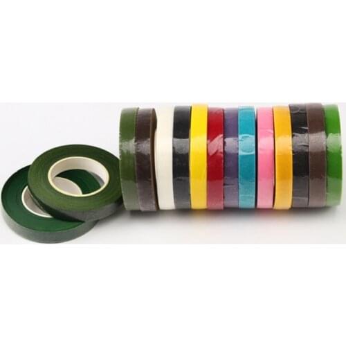 2 Rolls 1.2CM*30M Self-adhesive Green Paper Tape Grafting Film Floral Stem For Garland Wreaths DIY Craft Artificial Silk Flower