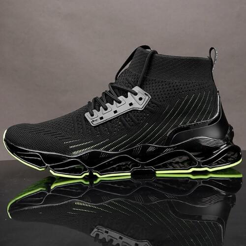 Blade Running Shoes For Men Breathable Mesh Socks Sneakers Antiskid Damping Outsole Athletic Sport Shoes Training shoes High-top