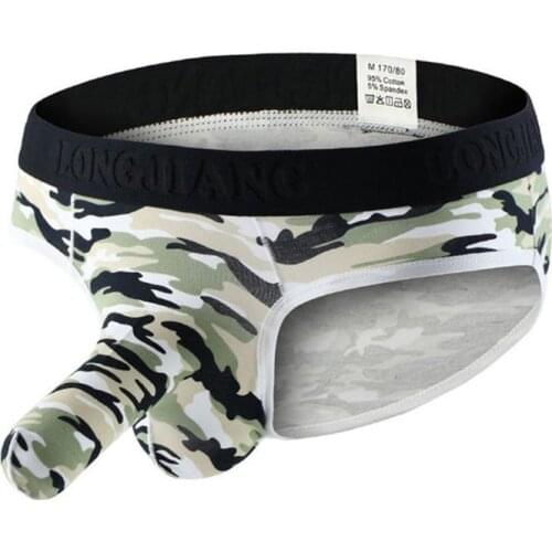 Camouflage Elephant Nose Briefs Penis Sleeve Gay Sexy Underwear for Men Charming Men Panties Jockstrap