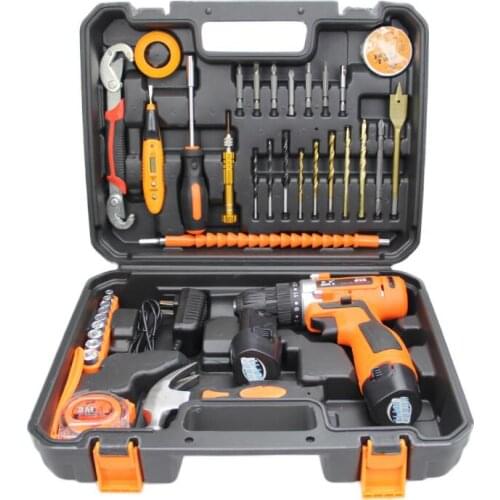 Hardware Household Tool Set Lithium electric drill Electric Tool Hardware Car Electrical Maintenance Tool set Suitcase