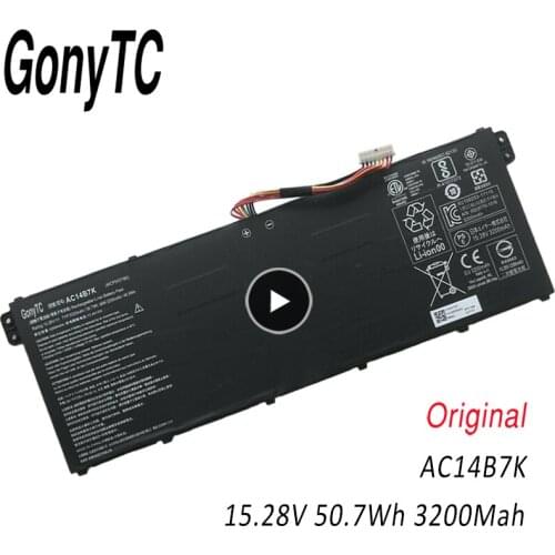 New AC14B7K Laptop Battery For Acer Spin 5 SP515-51GN Swift SF314-52 For Nitro 5 AN515-42 15.28V 50.7WH