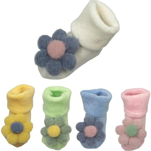 New baby childrens socks cute flowers warm baby childrens socks
