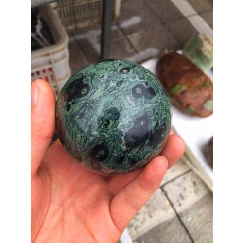 6-7 cm malachite stone ball, crystal ball mounted specimen for home decoration