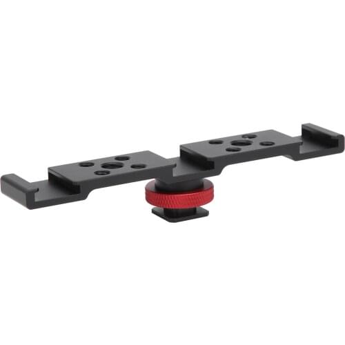 3 In 1 Hot Shoe Mount Adapter Extension Bar Bracket Stand For Camera Mobile Phone (Black/Gray)