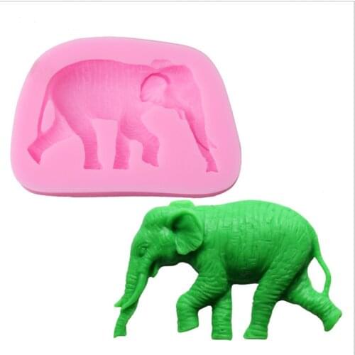 3D Animal Pattern Cake Elephant Decorating Tools DIY Sugar Fondant Silicone Mold Cute Kitchen Accessories Bakeware