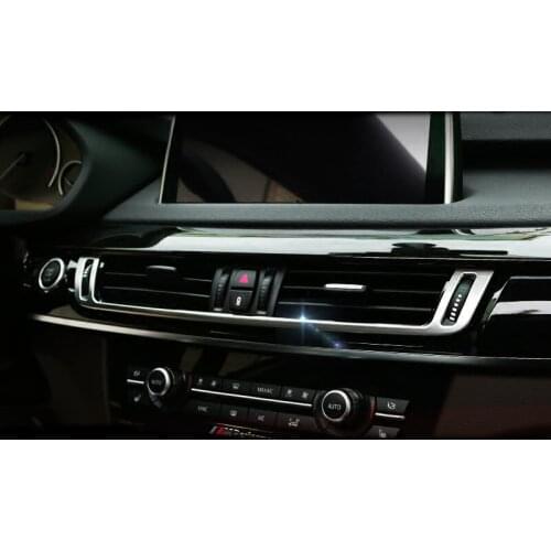 Car styling Interior Air Conditioner Vent Outlet Decoration frame Cover Trim sequins strip sticker for BMW X5 F15 X6 F16 E70 E71