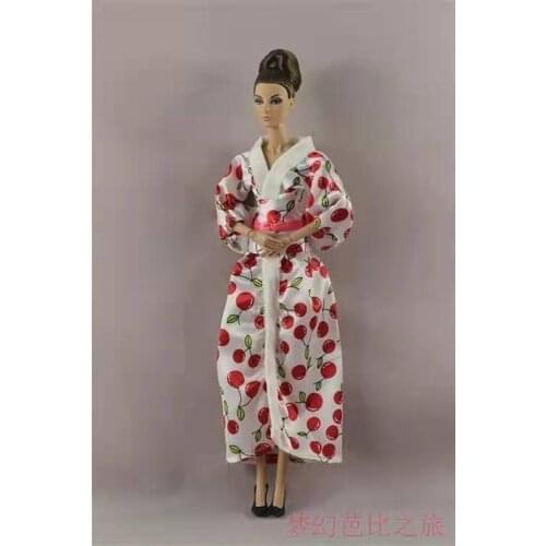 Japanese Robe Traditional Kimono Clothes For Barbie Doll Dress Long Yukata Cosplay Costume 1/6 BJD Dolls Playhouse Toys Kid Gift