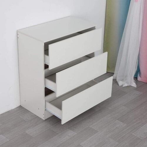 70*35*77cm White Three-layer Chest Of Drawers Bedside Table Nordic Nightstand With 3 Drawers Organizer Storage Cabinet HWC