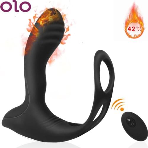 Vibrating Ring Anal Vibrator Sex Toy For Men G-spot Stimulator Wireless Remote Control Heating Prostata Massager 10 Frequency