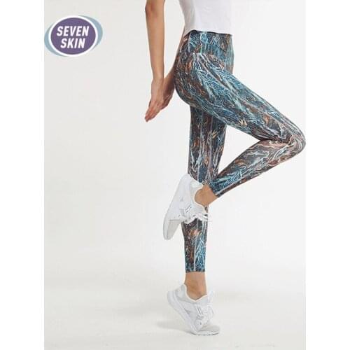 SEVEN SKIN Printing Women Yoga Leggings High Waist Sport Push Up Yoga Pants Seamless Elastic Gym Fitness Training Workout Tights