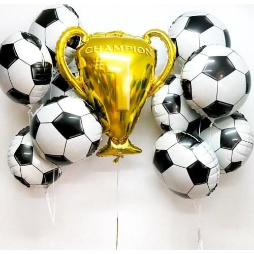 Golden Trophy 18inch Football Star Foil Balloons Boy Man Birthday Party Decor Sports Games Air Balls Globos Baby Shower Supplies