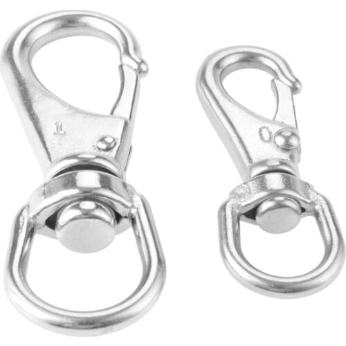 1 Pc 4mm/5mm Marine Round Eye Bolt Snap Hook Keychain Clip Grade 304 Stainless Steel Base Swivels 360 Degrees Boats Accessories