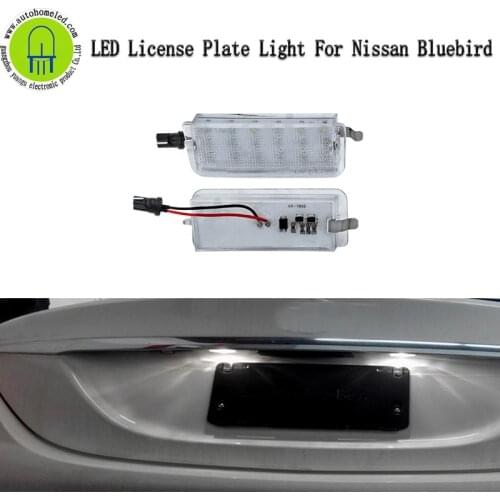 2Pcs Dahosun White LED License Plate Light Compatible with Nissan Bluebird Cefiro Error Free Rear Tail Number Lamp