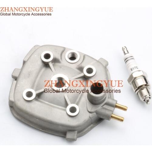 2 stroke Cylinder Head & E6TC spark plugs for Aprilia Minarelli SR 50 Netscaper Stealth LC ZD4LC ZD4MZ ZD4MR ZD4PBB 40mm - 47mm