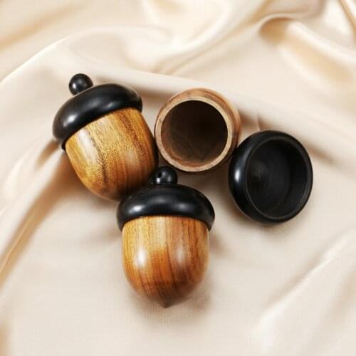 5pcs Wood Acorn Nut Keepsake Screwed Cremation Urn Secrect Canister Memerial Vial Prayer Box Pendant 1190029