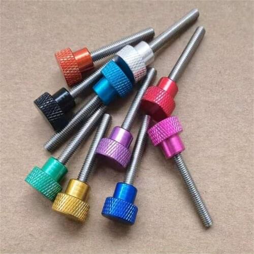 10pcs/lot M3 M4 Knurled Aluminum Thumb Screw Aluminum Alloy Head Stainless Steel Hand Thumb Screw
