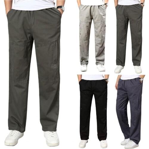 Trousers Cargo Pants Jogging Pants Training Pant Joggers Men Multi Pockets Trousers Loose Zipper Closure Trousers Casual Pants