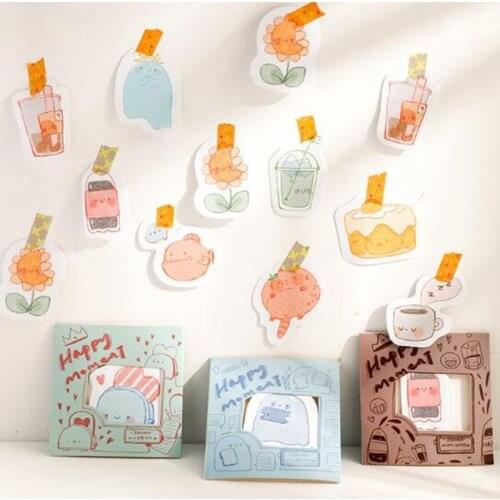 Memo Paper Lemon Sticker Cute Message Memo Pad Kawaii Scrapbook Diary Sealing Sticker Label Paper DIY Decorative Sticker