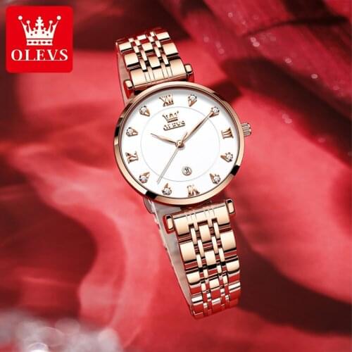 OLEVS Women Watches Women Dress Fashion Gifts Clocks Luxury Brand Quartz Ceramics Bracelet Wrist Watches For Women Montre Femme