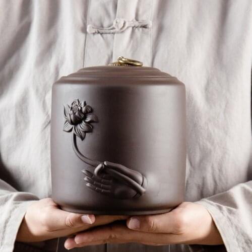 Tea Caddy Zisha Puer Tea Tea Storage Box Tea Jar Candy Jar Container Purple Sand Storage Box for Home Use Small Storage Chests