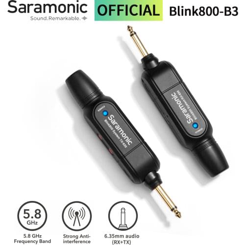 Sarasmonic Blink800 B3 5.8GHz Digital Wireless Microphone System durable metal wireless guitar instrument system 6.35mm input