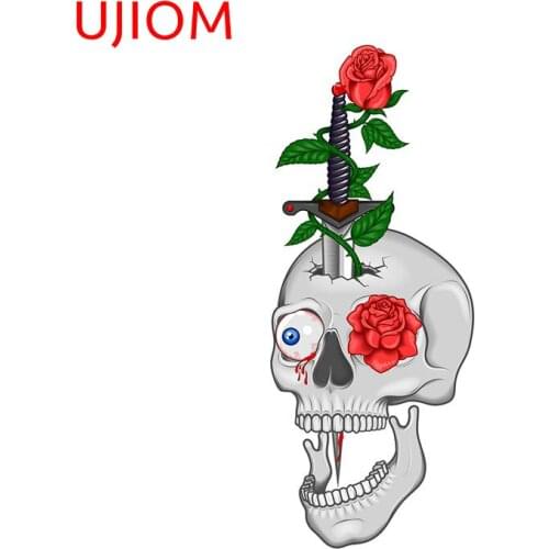 UJIOM Skull and Roses Living Room Decoration Wall Stickers Customizable Cartoon Anime Wallpaper Bathroom Decorative Decals