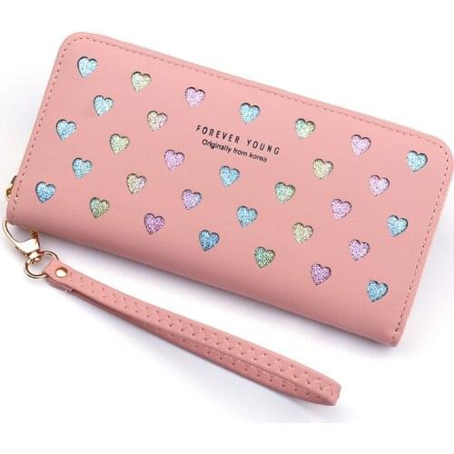 Long Women Wallets Lady Purses Cards Holder Clutch Handbags Woman Zipper Wallet Money Bags Hearts Purses Notecase Poucht Bag