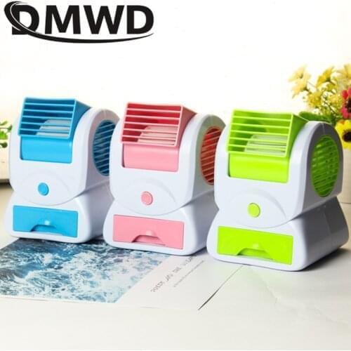 DMWD USB Mini Conditioner cooling fan Dormitory desktop Small Bladeless air conditioning fans Humidification Cooler
