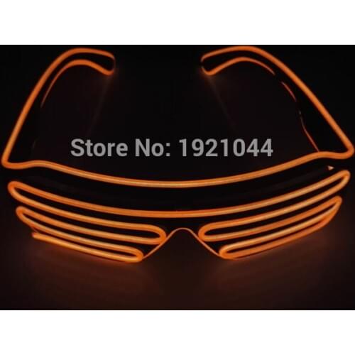 Hot Sales EL Wire Neon glowing light Shutter Fashionable Glasses For Costume Party Decoration With Flashing/Steady On Inverter