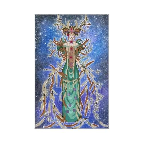 Artistic hand-dyed hand-painted cross-stitch cloth with beaded metal thread cross-stitch kit MD angel styles cross stitch MD-164